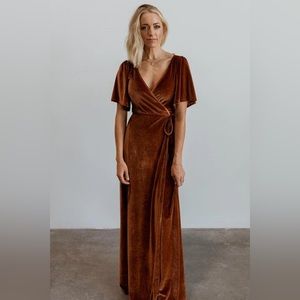 Meghan Velvet Wrap Maxi Dress | Spice Baltic Born